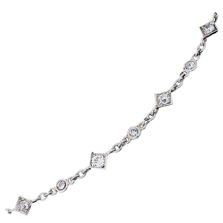 Unique Deco Diamond by the Yard Platinum Chain - 36" Long