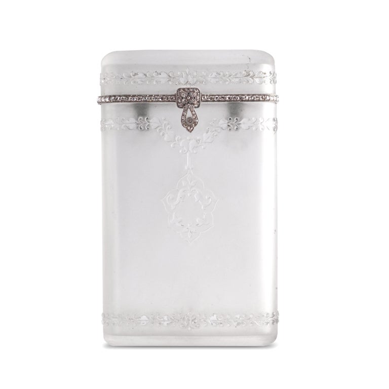 A Carved Rock Crystal Diamond Case.