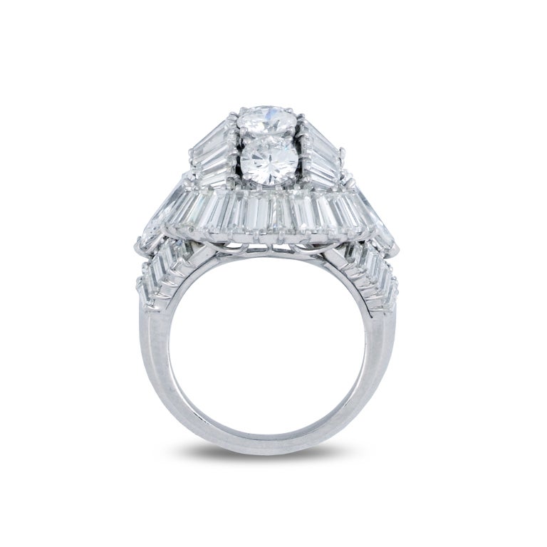 French 1950's Diamond Ballerina Ring