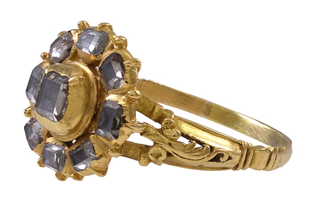 Antiker Diamantring mit Tafelschliff im Zustand „Hervorragend“ in Baltimore, MD
