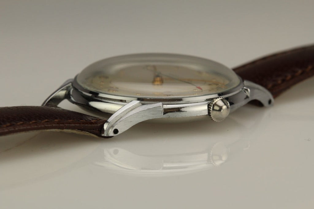 Movado Stainless Steel Manual Wind Wristwatch, circa 1950s 3