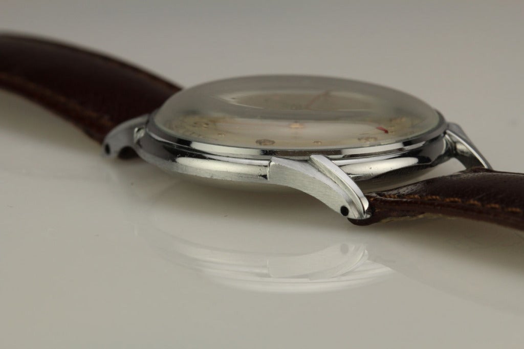 Movado Stainless Steel Manual Wind Wristwatch, circa 1950s 4