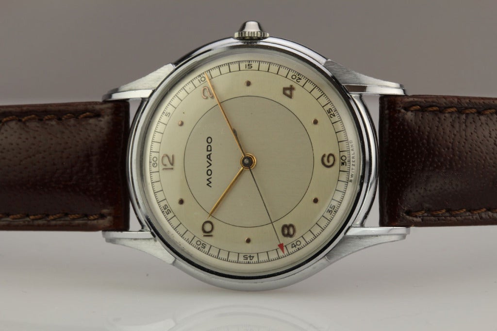 Movado Stainless Steel Manual Wind Wristwatch, circa 1950s 5