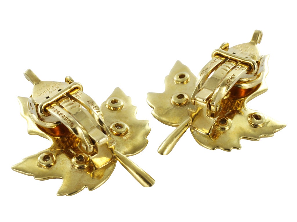 tiffany gold leaf earrings