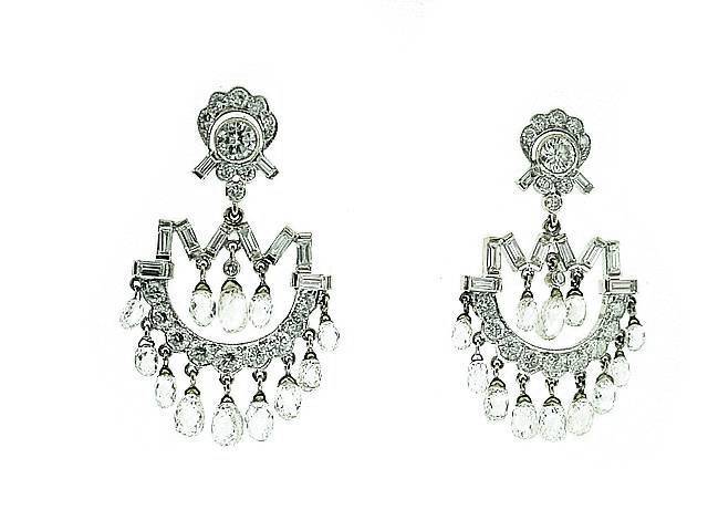 This is a magnificent pair of diamond chandalier earrings. . .by FRED  LEIGHTON      
        * * *Jeweler To The Stars* * * 
. . known for his spectacular red carpet  B L I N G  !
  This pair of designer earrings features 10 carats of diamonds.