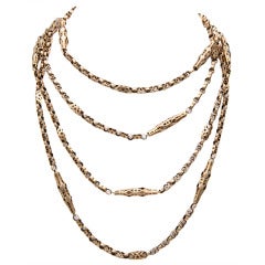 A Long and Lovely Victorian Gold Guard Chain