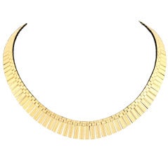 French 1950s  gold Fringe collar