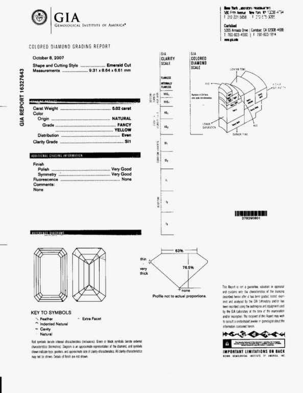Taille Asscher Boucles d'oreilles en goutte en diamants jaunes fantaisie taille Asscher de 10,83 carats, certifiés GIA en vente