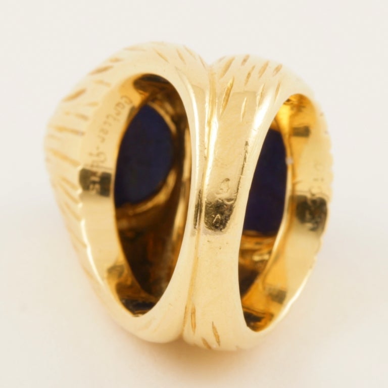 Cartier Mid 20th Century Lapis Lazuli Gold Ring In Excellent Condition In New York, NY