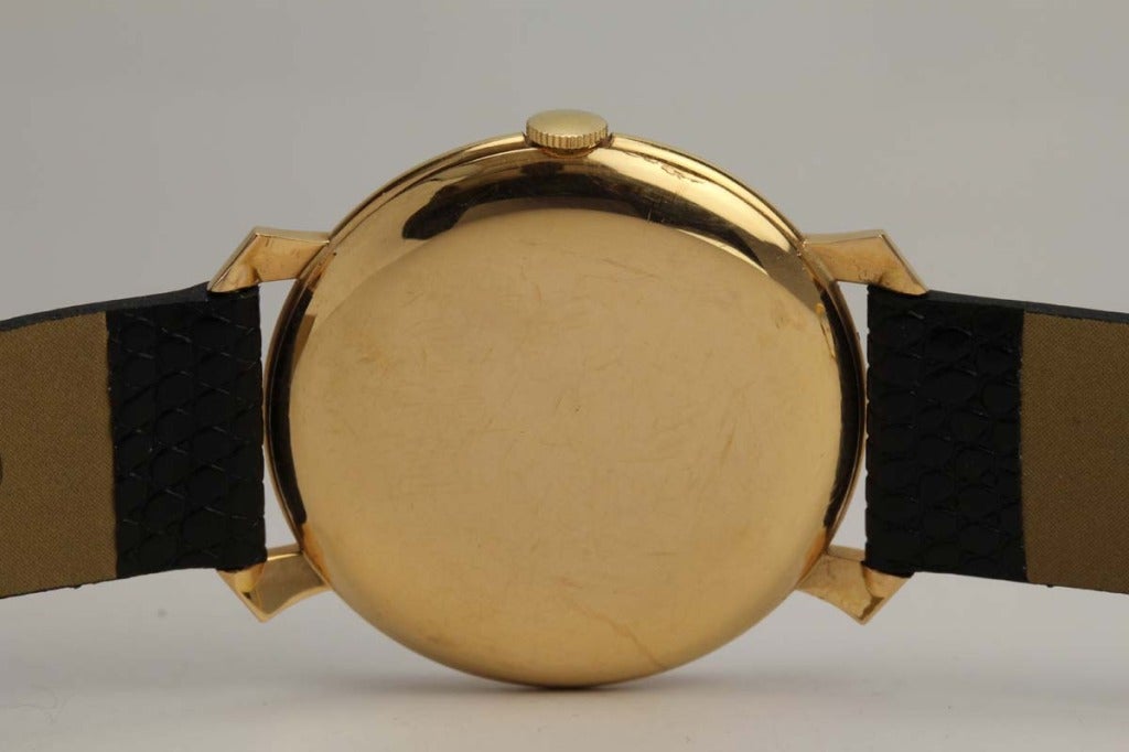 Women's or Men's IWC Rose Gold Wristwatch with Fancy Lugs circa 1950s