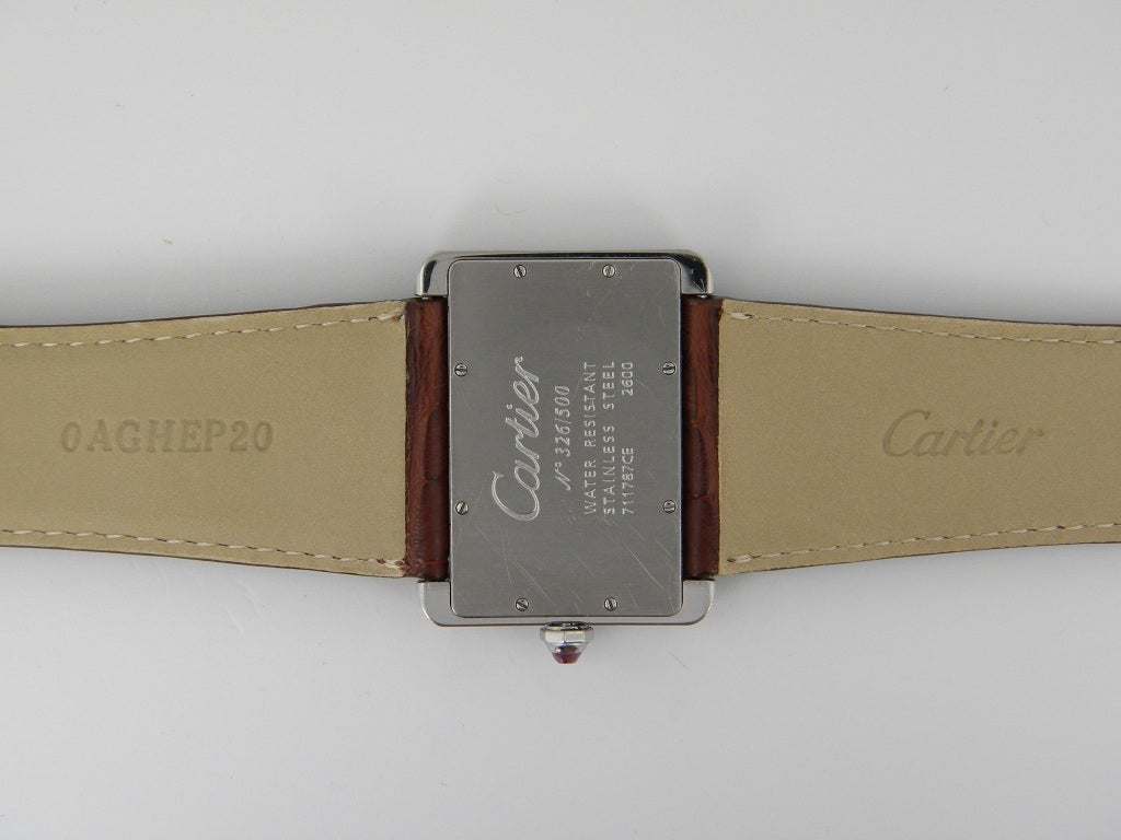 Women's or Men's Cartier Stainless Steel Divan Wristwatch