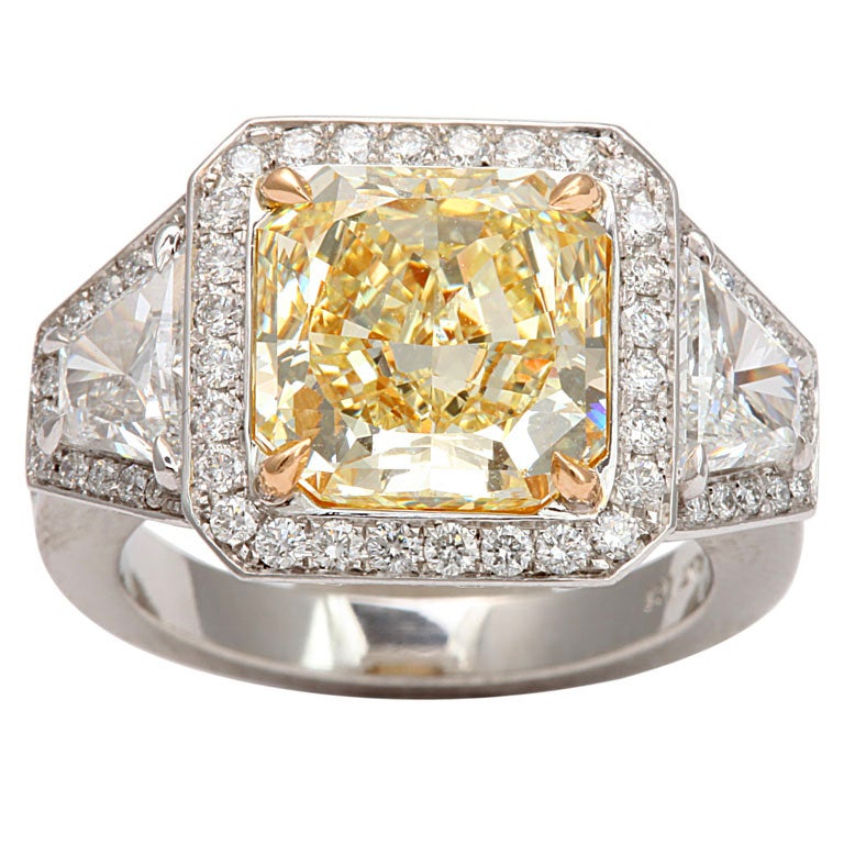 Fancy Yellow Radiant Cut Diamond Ring