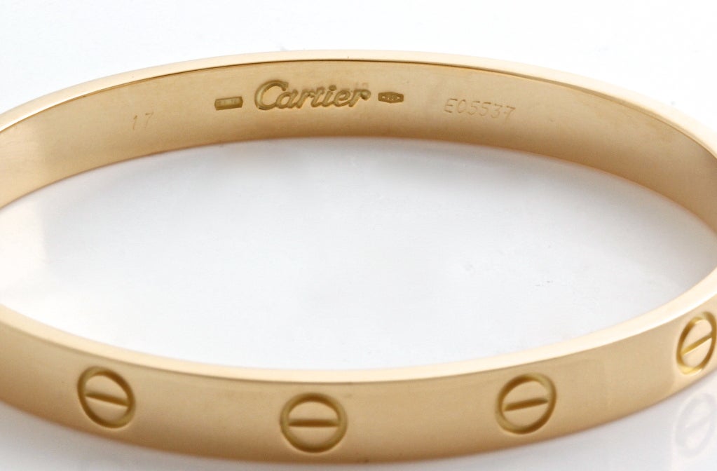 CARTIER  Gold LOVE Bracelet with Box & Screwdriver 17 1
