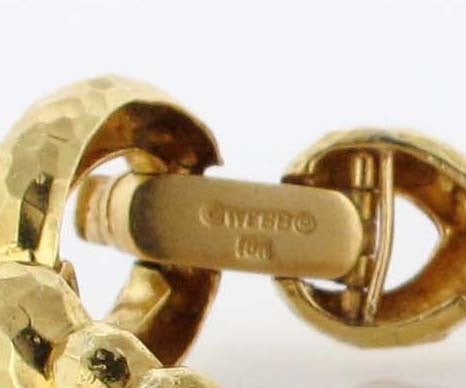 Women's David Webb Hammered Gold Link Bracelet