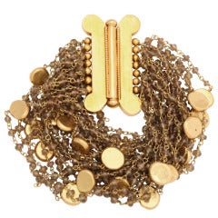 Garnet Gold Bead Bracelet