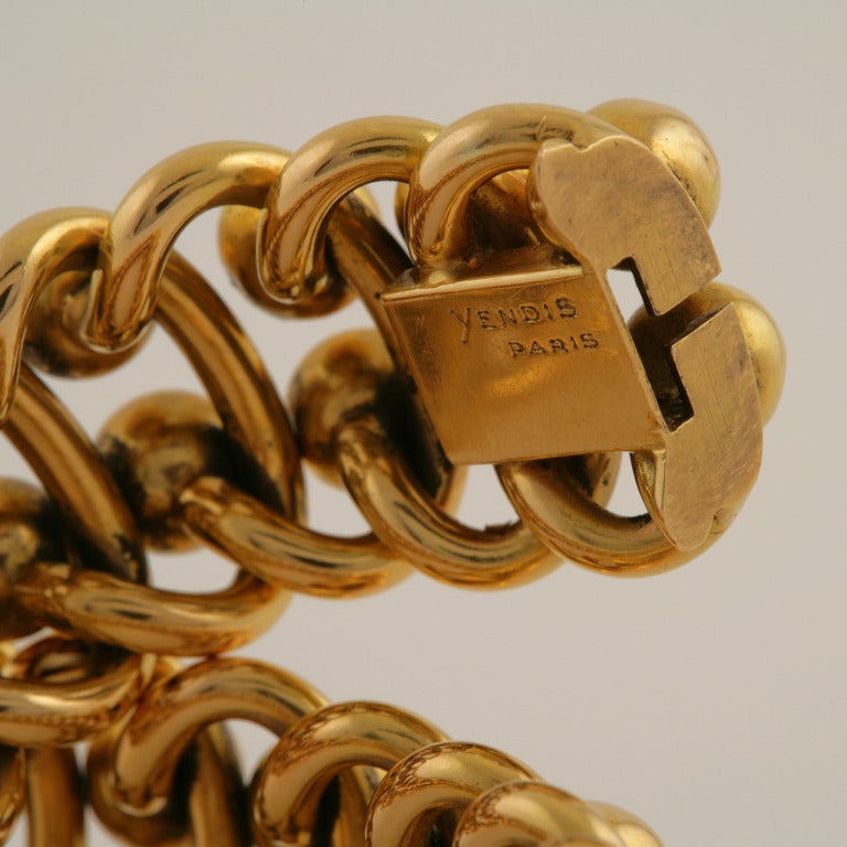 Women's Yendis Paris Retro French Gold Link Bracelet
