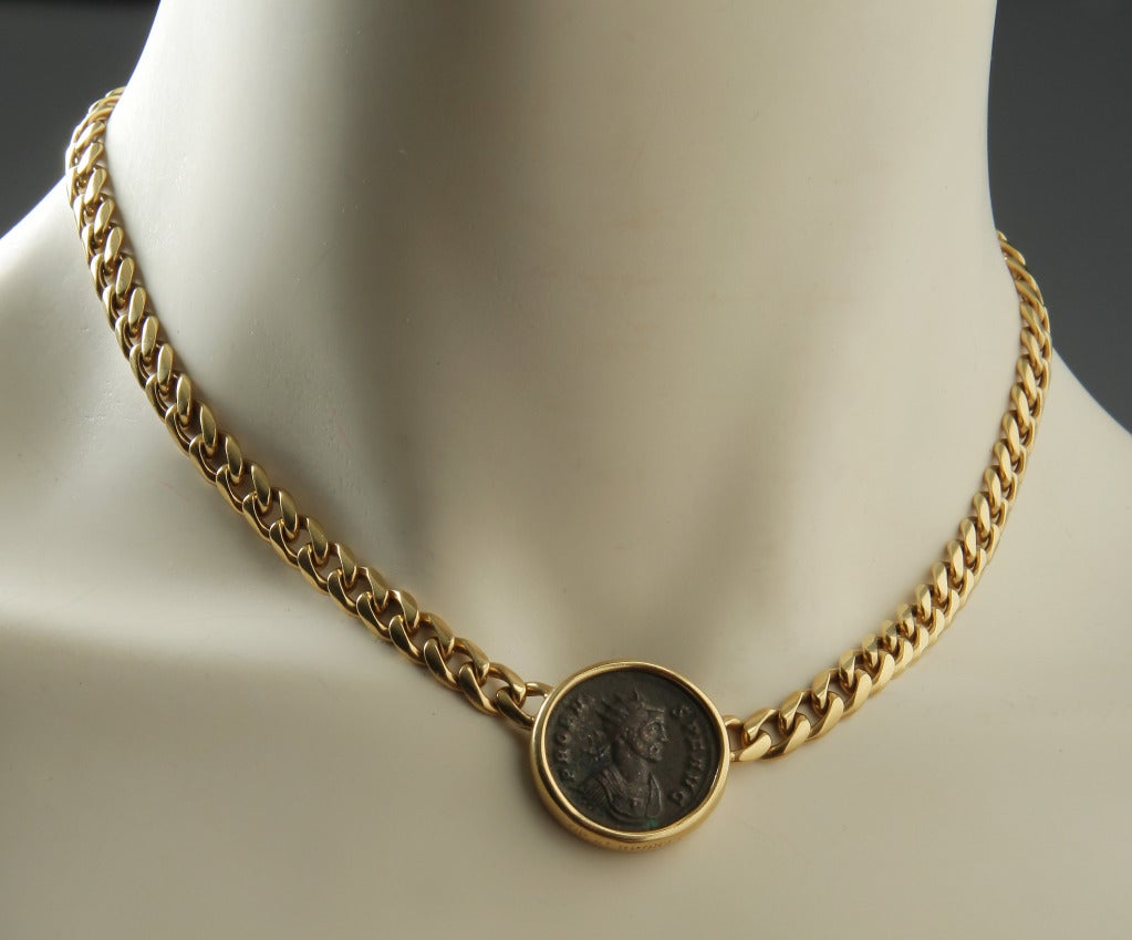 bulgari roman coin necklace
