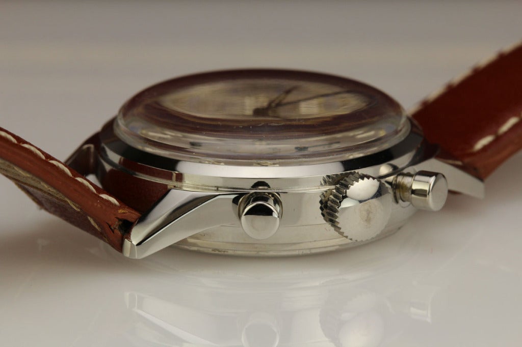Men's LeCoultre Stainless Steel Chronograph Wristwatch circa 1950s