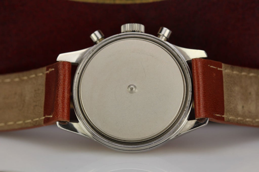 LeCoultre Stainless Steel Chronograph Wristwatch circa 1950s 4