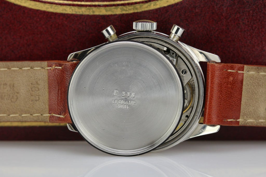 LeCoultre Stainless Steel Chronograph Wristwatch circa 1950s 5