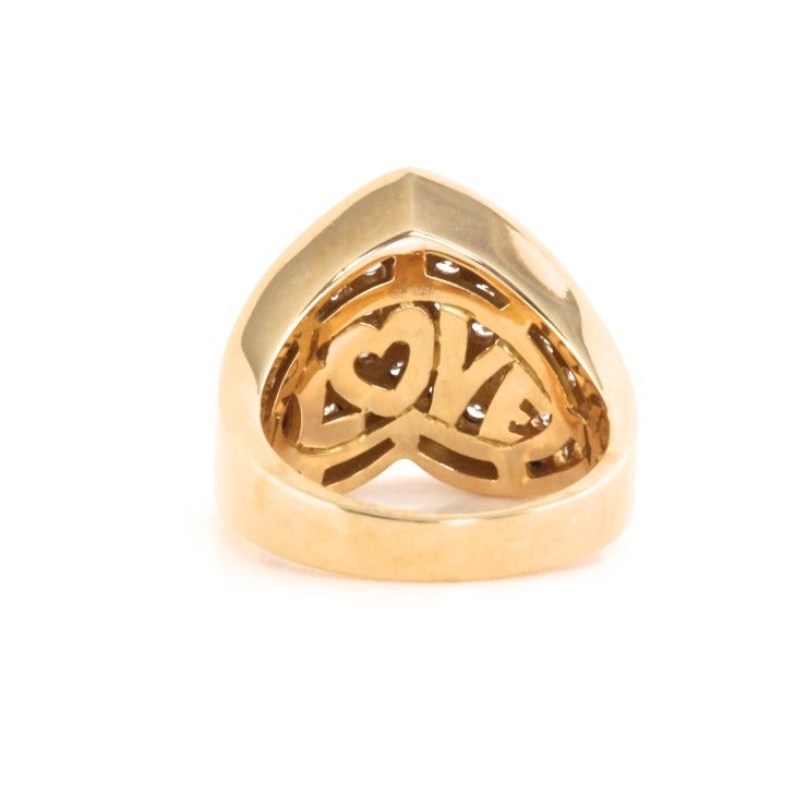 CHOPARD Diamond Yellow Gold Heart Ring 2