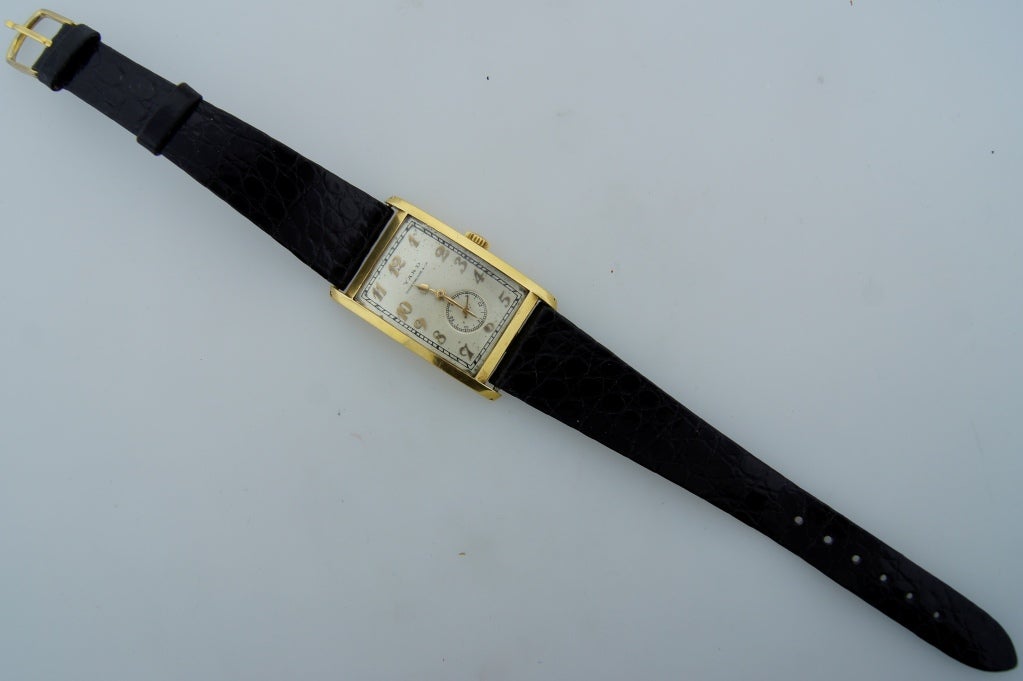 Verkauft von by Yard Gelbgold Handaufzugs-Armbanduhr von Patek Philippe, ca. 1930er Jahre im Angebot 5