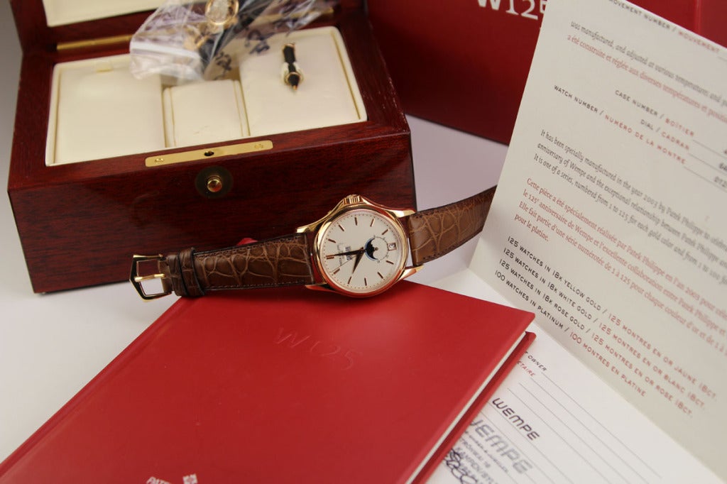 Patek Philippe Rose Gold Wempe 125 Annual Calendar Wristwatch