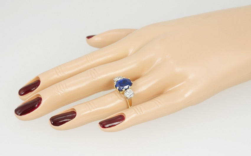 Tiffany Victorian Sapphire Diamond Ring In Good Condition In Los Angeles, CA
