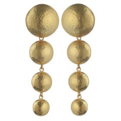 Vintage Hammered Gold Earrings by Paloma Picasso for Tiffany and Co.