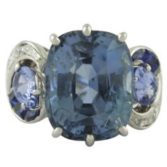 Vintage Superb Mauboussin Sapphire & Diamond Ring