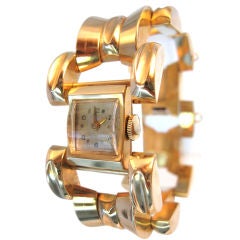 Elegant 40's Gold Tank Bracelet Watch