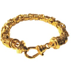 Elegant Bulgari Circular Link Bracelet 18K Gold, Signed