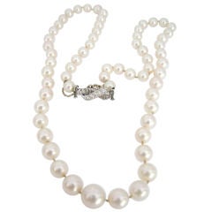 Elegant "Boucheron"  Graded Pearl Necklace: A Classic!