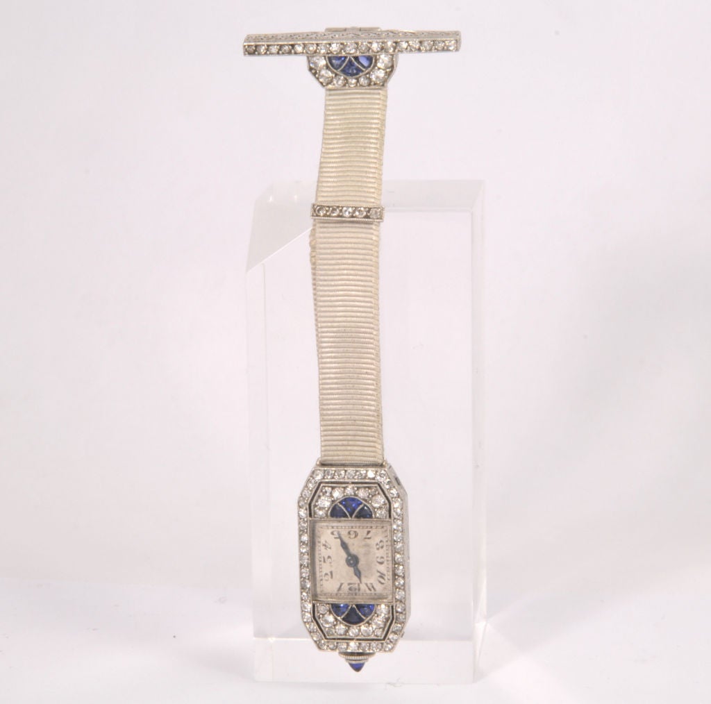 Art Déco platinum Brooch Watch