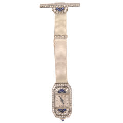 Art Déco platinum Brooch Watch