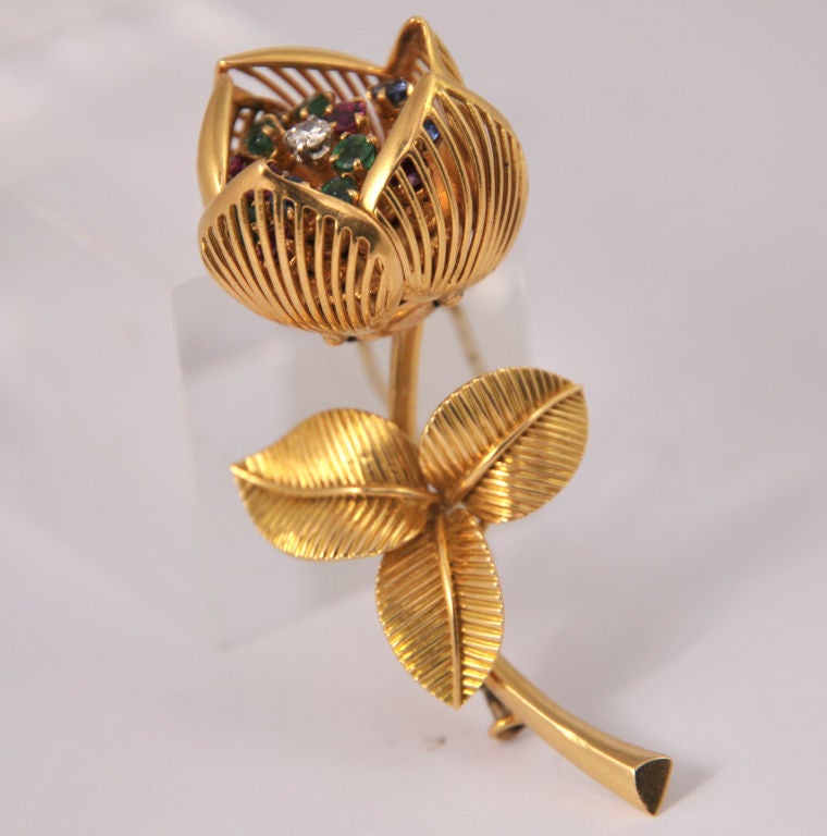 Articulated Flower Brooch