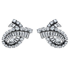 An Elegant Pair of  Diamond Earrings