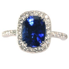 A Lovely Deep Blue Sapphire Ring