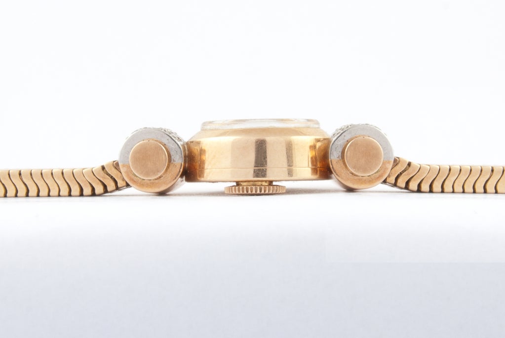 Women's JAEGER-LECOULTRE Diamond Gold Watch  For Sale