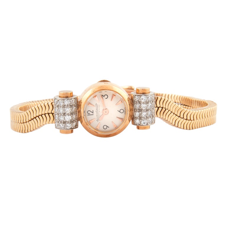 JAEGER-LECOULTRE Diamond Gold Watch  For Sale