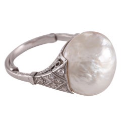 An Art Deco natural baroque pearl ring