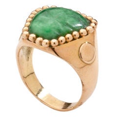 Spratling Gold and Jade Ring