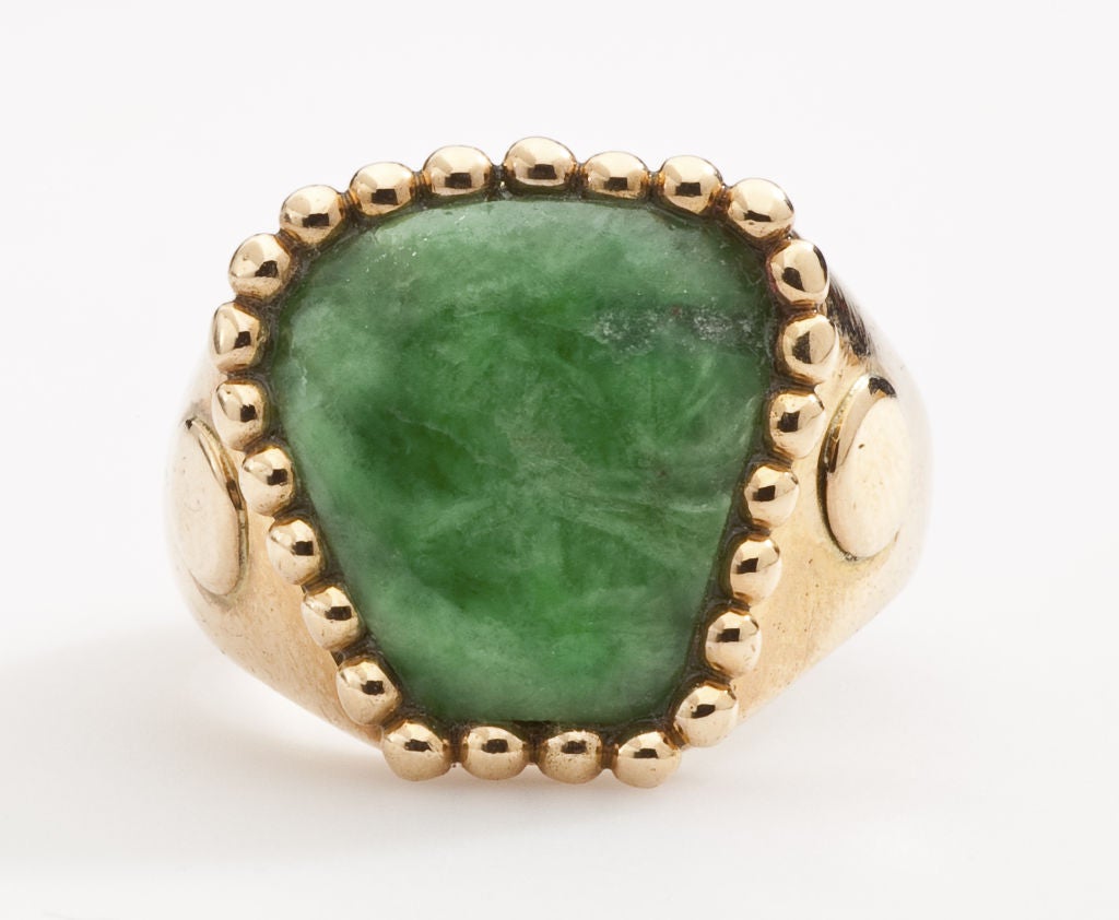 Spratling Gold and Jade Ring