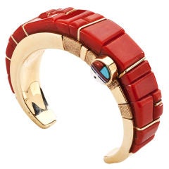 Wes Willi Gold and Coral Bracelet