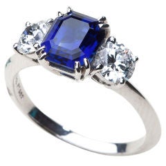 Vintage TIFFANY Diamond and Sapphire Engagement Ring (1990's)