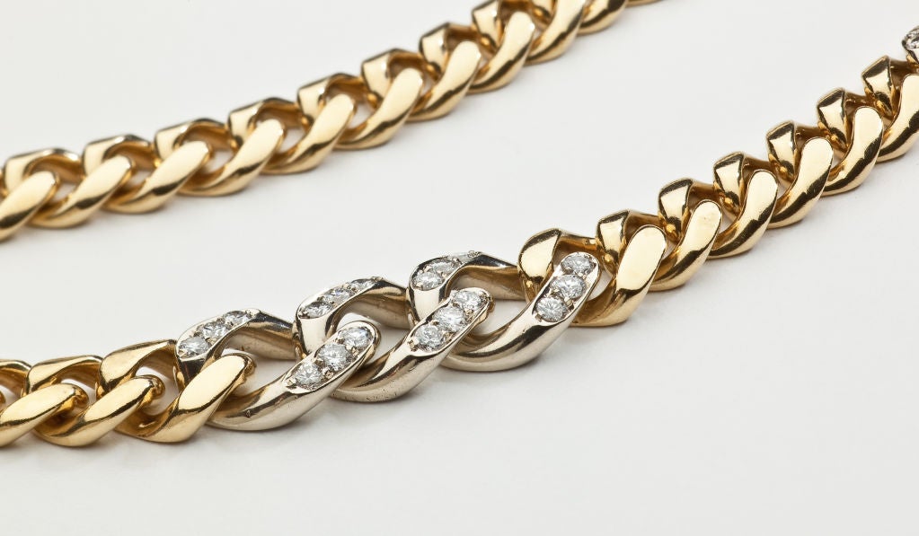 BULGARI Diamond and Gold Necklace 1990's