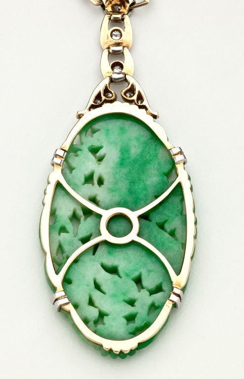 Women's Art Deco Jade Necklace