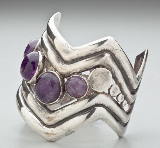 WILLIAM SPRATLING Mexico 1940's Amethyst Sterling Bracelet