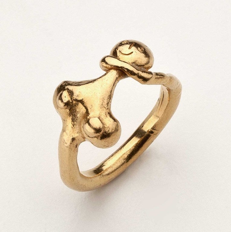 JEAN MAHIE Gold Ring of Woman 1970's 1