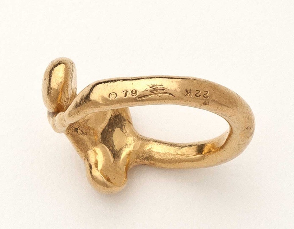 JEAN MAHIE Gold Ring of Woman 1970's 2